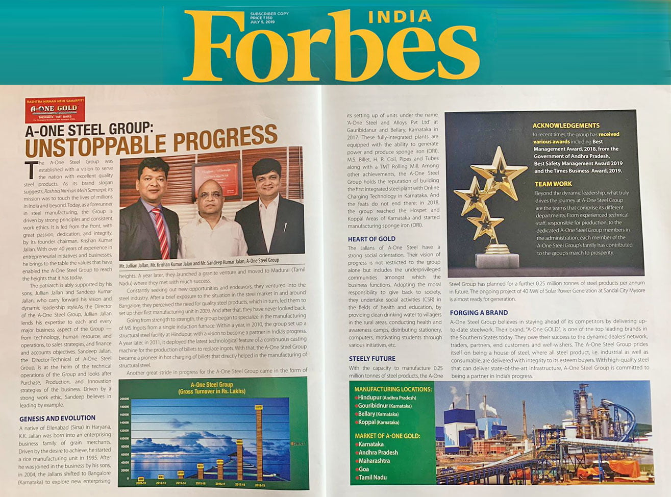 Forbes India, A-One Steel Group - Unstoppable progress